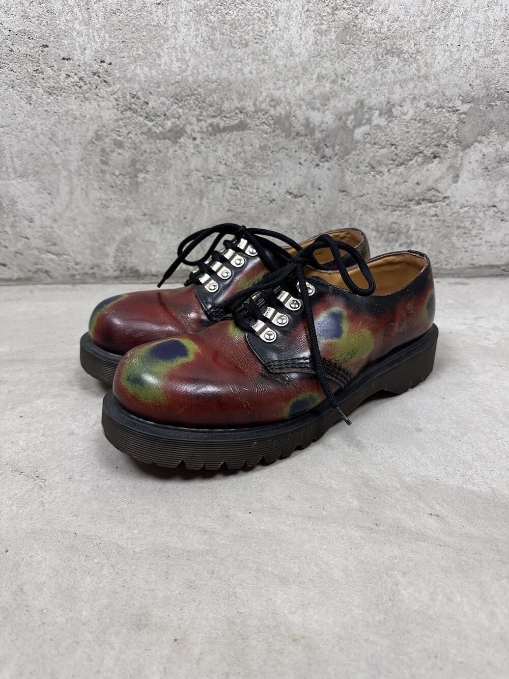 Vintage Dr. Martens Doc MIE Rare Thermal Rub Off Platform Oxford Boots Sz 7